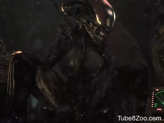 Alien like creature deep fucks alluring anime princess