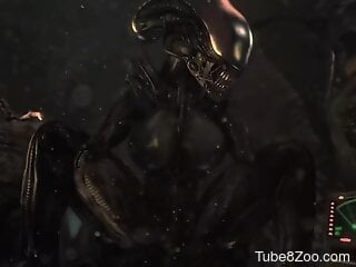Alien like creature deep fucks alluring anime princess